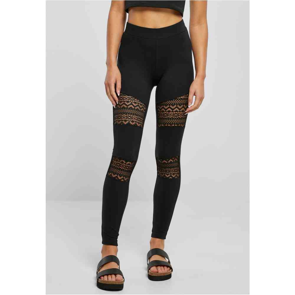 Urban Classics - Crochet Lace Inset Gamaschen - Schwarz